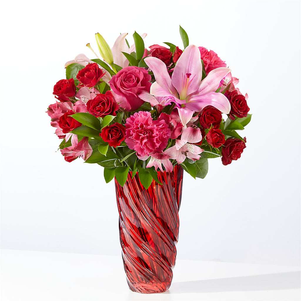 In Love Bouquet with Luxe Swirl Vase – KIEFER'S FLORIST, Coshocton OH