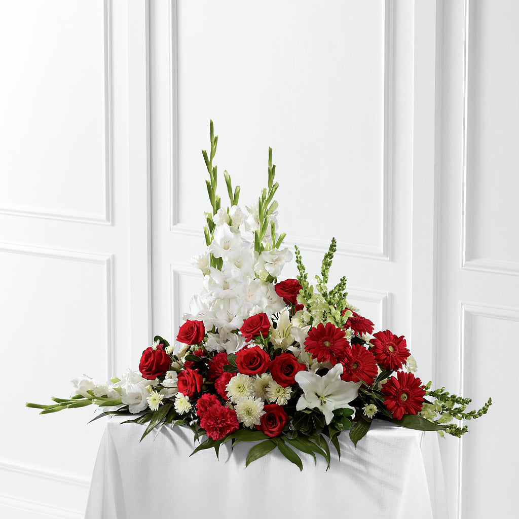 Crimson & White Arrangement – KIEFER'S FLORIST, Coshocton OH