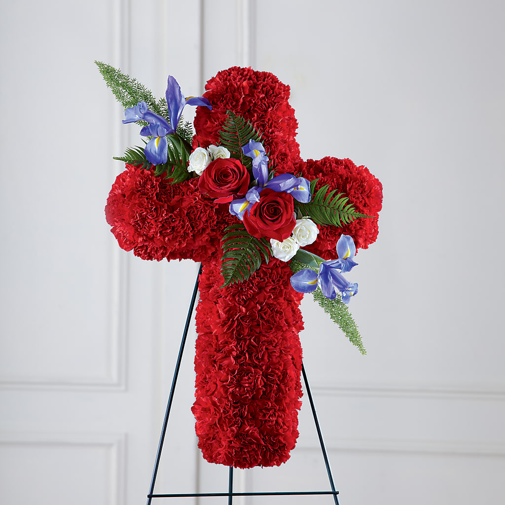 Faithful Hero Floral Cross – KIEFER'S FLORIST, Coshocton OH