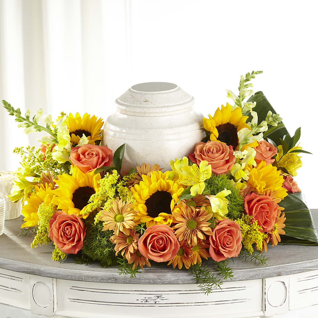 Faithful Sunflower Cremation Adornment – KIEFER'S FLORIST, Coshocton OH