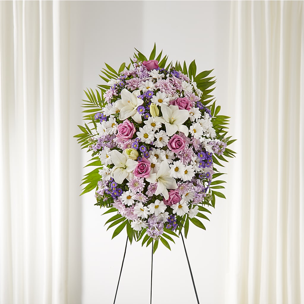 Surrounded by Love Standing Spray – KIEFER'S FLORIST, Coshocton OH