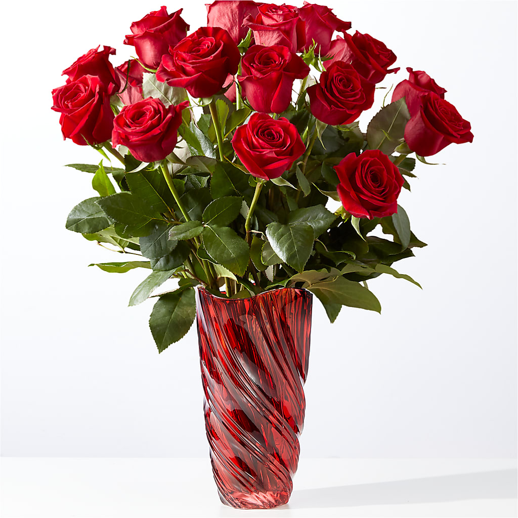 Classic Love Red Rose Bouquet with Luxe Swirl Vase – KIEFER'S FLORIST, Coshocton OH