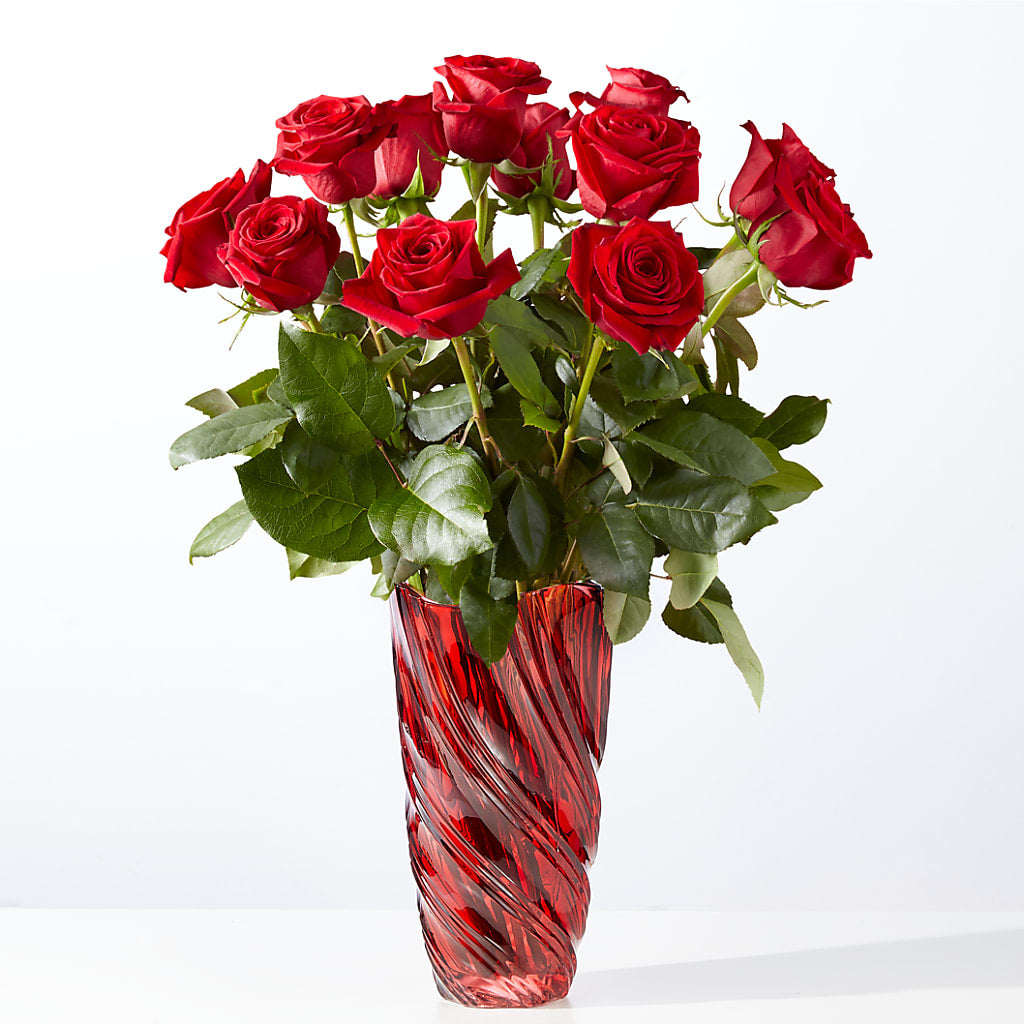 Classic Love Red Rose Bouquet with Luxe Swirl Vase – KIEFER'S FLORIST, Coshocton OH