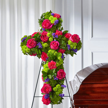 Tribute Rose Floral Cross – KIEFER'S FLORIST, Coshocton OH