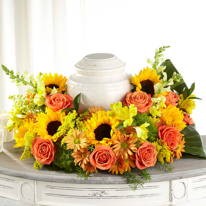 Faithful Sunflower Cremation Adornment – KIEFER'S FLORIST, Coshocton OH