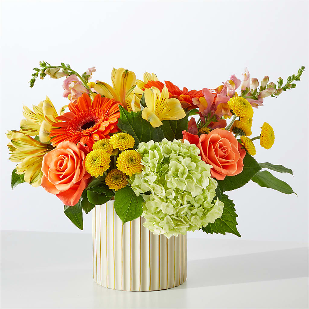 Autumn Sunshine Bouquet with Ivory Vase – KIEFER'S FLORIST, Coshocton OH
