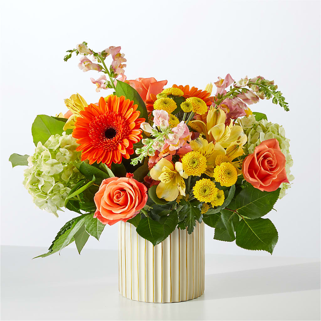 Autumn Sunshine Bouquet with Ivory Vase – KIEFER'S FLORIST, Coshocton OH