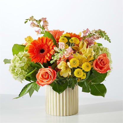 Autumn Sunshine Bouquet with Ivory Vase – KIEFER'S FLORIST, Coshocton OH