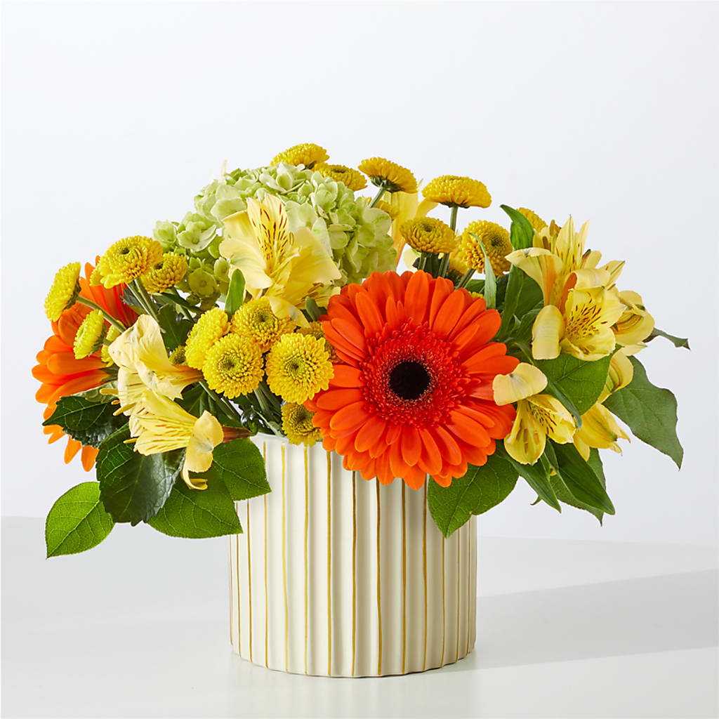 Autumn Sunshine Bouquet with Ivory Vase – KIEFER'S FLORIST, Coshocton OH