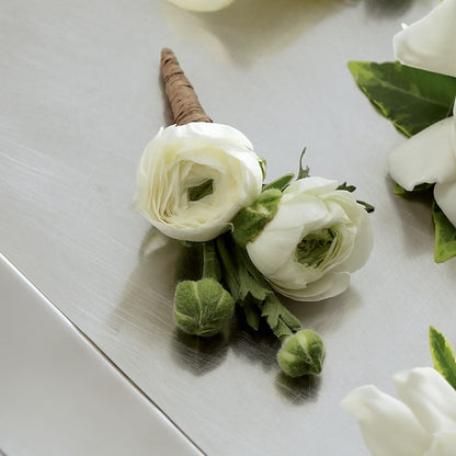 White Ranunculus Boutonniere – KIEFER'S FLORIST, Coshocton OH